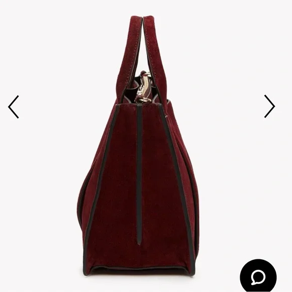 VGUC - THEORY BURGANDY MINI WEST BAG IN SMOOTH CALF - Picture 3 of 4